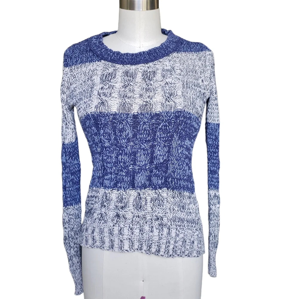 Blue and Gray J. Crew Pullover Sweater